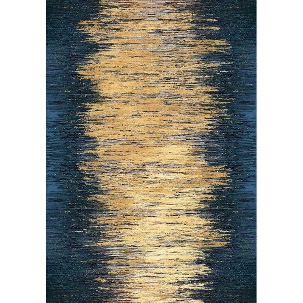 Жълт/тъмносин килим подходящ за пране 50x80 cm Goldie – Vitaus