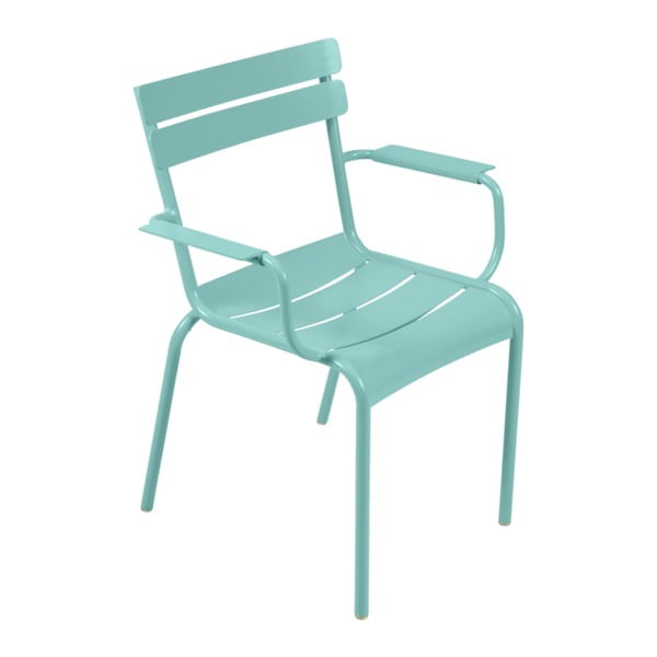 Modrá zahradní židle s područkami Fermob Luxembourg