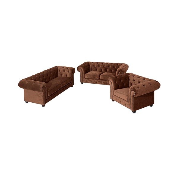 Hnědé křeslo Max Winzer Orleans Velvet-image-3