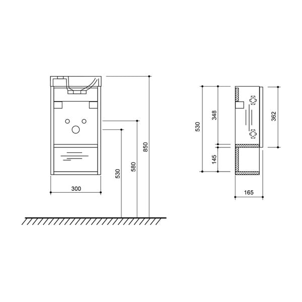 Стенен шкаф без мивка от декор от дъб  в естествен цвят 30x53 cm Latus Xi – Sapho-image-4