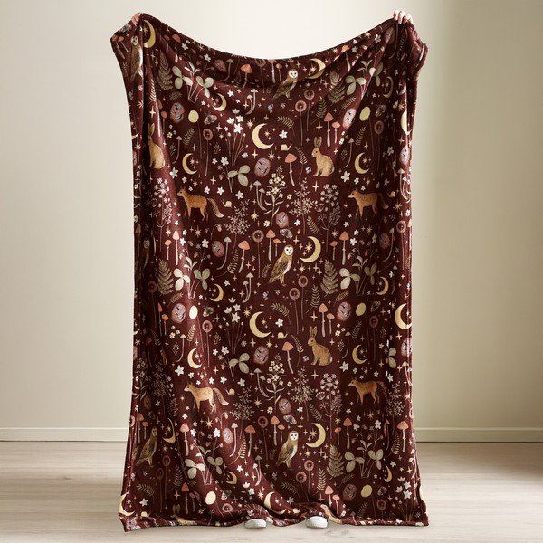 Тъмнокафяво одеяло 130x170 cm Enchanted Twilight Animals – Catherine Lansfield-image-1