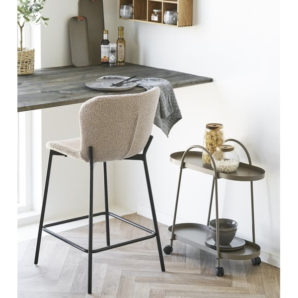 Бежов тапициран бар стол (височина на седалката 65 cm) Maceda – House Nordic-image-1