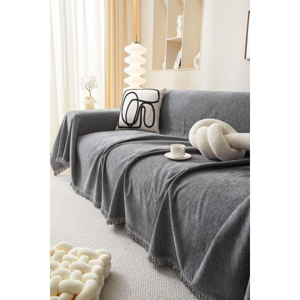 Тъмносиво двуместно покривало за диван Talo – Filumi-image-3