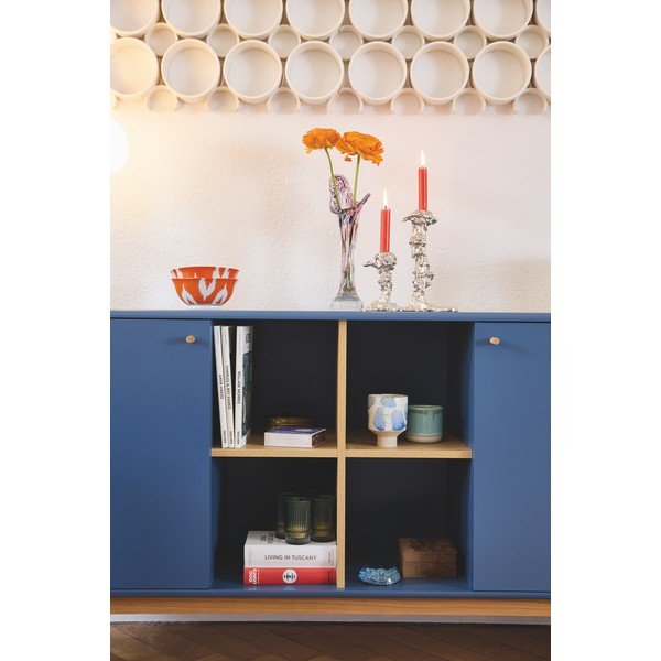 Тъмносин нисък скрин с чекмеджета 175x80 cm Color Living - Tom Tailor-image-3