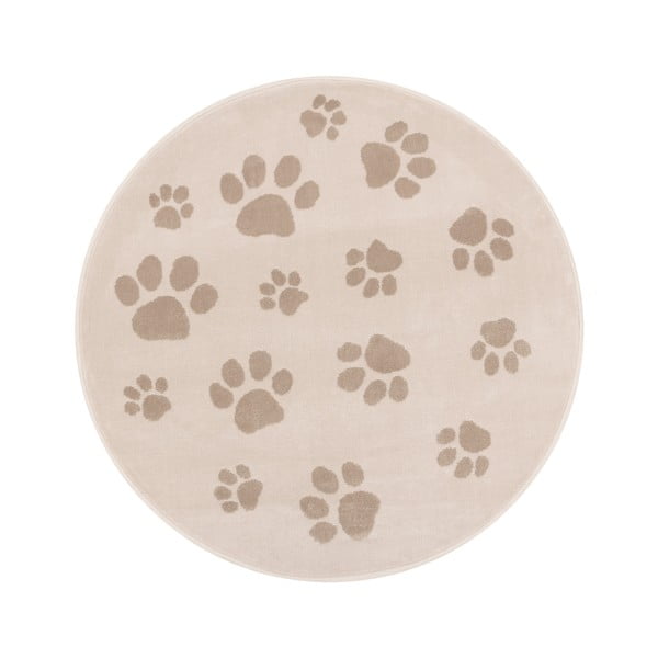Бежов детски килим ø100 cm Paws Light Beige – FD