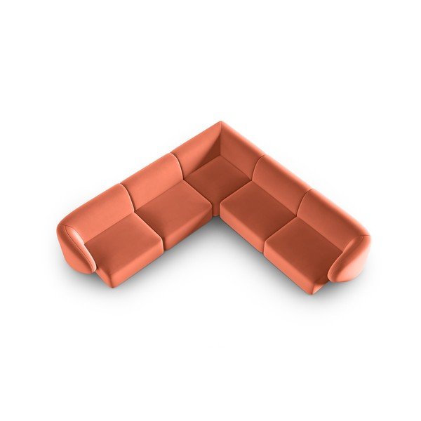 Розов кадифен ъглов диван Paolo – Milo Casa-image-1