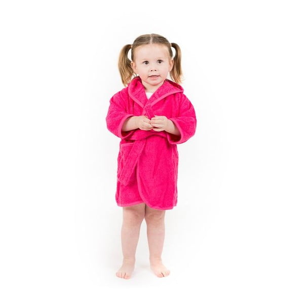 Тъмнорозов памучен бебешки халат размер 1-2 години - Tiseco Home Studio-image-2
