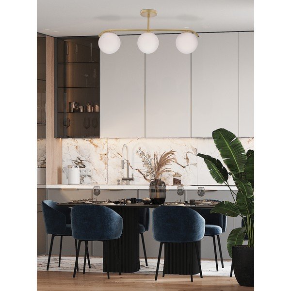 Осветително тяло за таван със стъклен абажур в бяло и златисто 15x69 cm Amadeo – Candellux Lighting-image-1