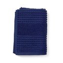 Тъмносиня кърпа от органичен памук от тери 50x100 cm Check – JUNA