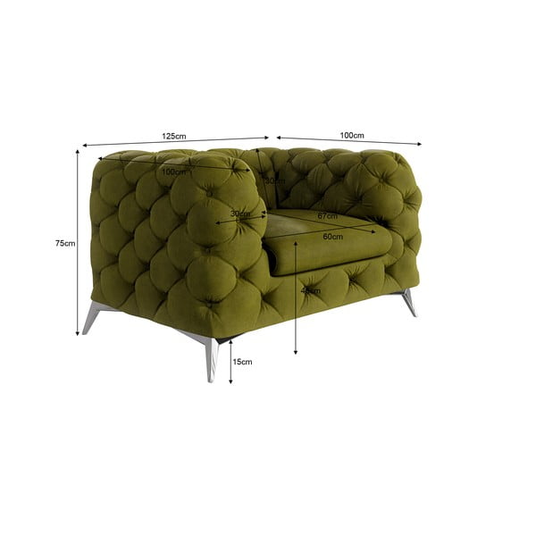 Зелено кадифено кресло Chelsea – Ropez-image-3