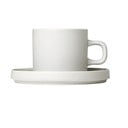 Комплект от 2 бели керамични чаши за кафе с чинийки Pilar, 200 ml - Blomus