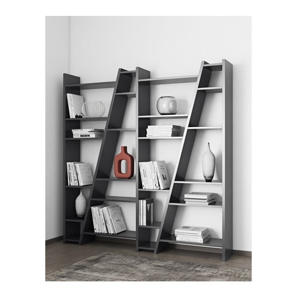 Черна етажерка за книги 190x195 cm Delta - TemaHome-image-3