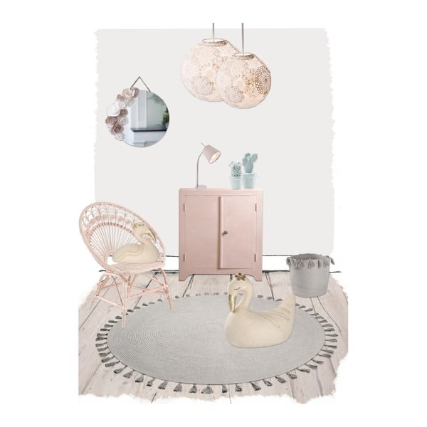 Сив ръчно тъкан килим , ∅ 140 cm Josephine - Nattiot-image-1