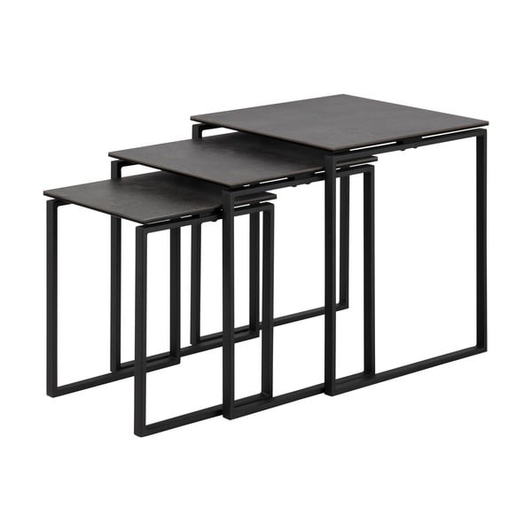 Черни масички за кафе в комплект от 3 Katrine - Actona-image-3