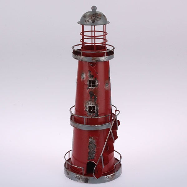 Kovový závěsný svícen Red Lighthouse, 32 cm