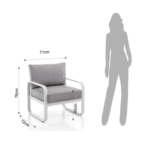 Светлосив метален градински стол Ischia - Tomasucci-image-4