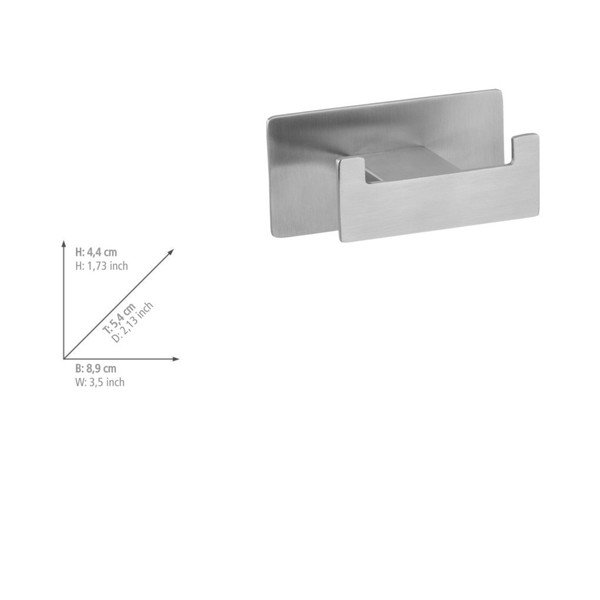 Кука без пробиване от неръждаема стомана в матово сребрист цвят Genova – Wenko-image-4