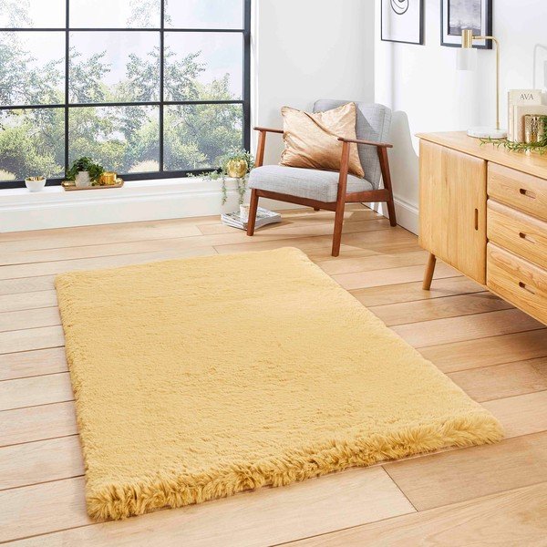 Килим в цвят горчица 80x150 cm Super Teddy – Think Rugs-image-1