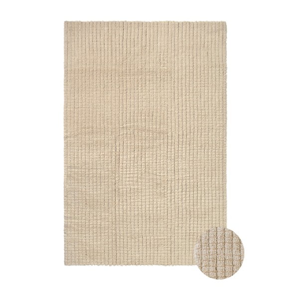 Ръчно изработен бежов вълнен килим подходящ за пране 80x140 cm Unexpected Wool – Lorena Canals