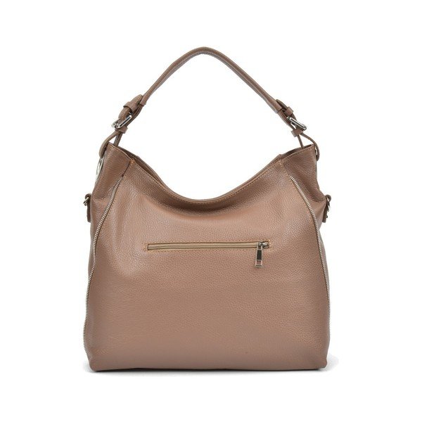 Бежова кожена чанта Mangotti Cassie - Mangotti Bags-image-3