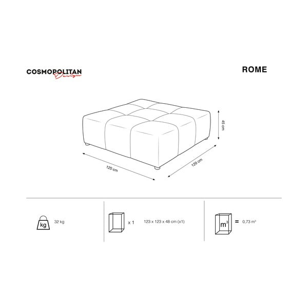 Модул за диван от синьо кадифе Rome Velvet - Cosmopolitan Design-image-4