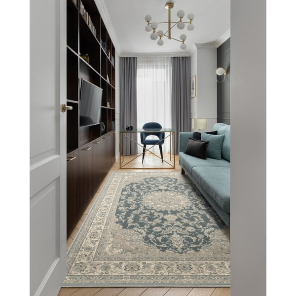 Сив вълнен килим 133x180 cm Beatrice - Agnella-image-1