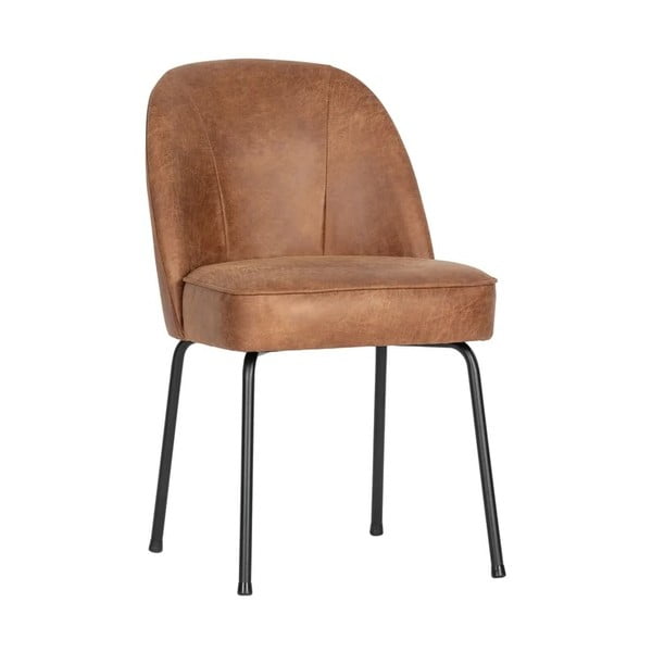 Кожени трапезни столове в комплект 2 бр. в цвят кафяв коняк Vogue – WOOOD