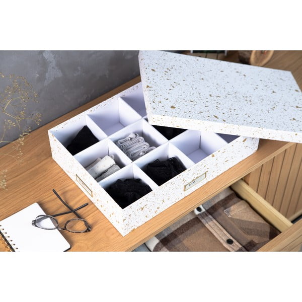 Кутия с отделения в златисто и бяло Jakob - Bigso Box of Sweden-image-1