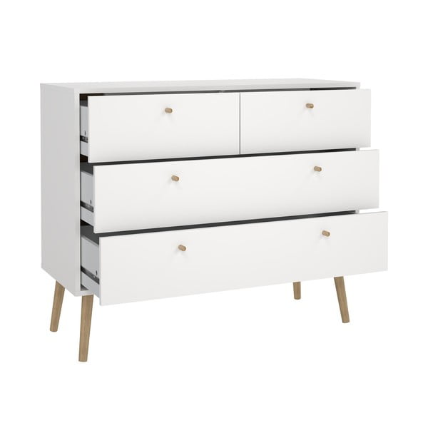 Бял нисък скрин 99x82 cm Bodo - Tvilum-image-4