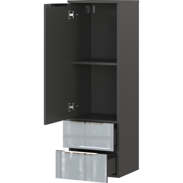 Сив висок висящ шкаф за баня 36x111 cm Vasio - Germania-image-3