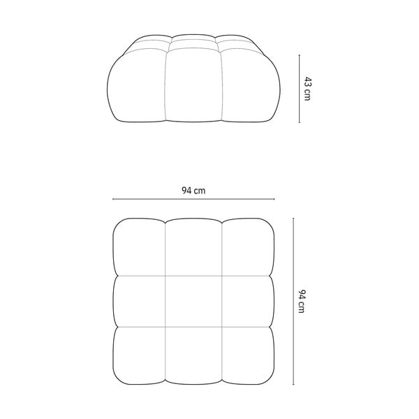 Бежова модулна табуретка от букле Bellis – Micadoni Home-image-4