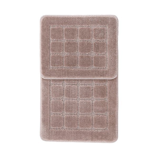 Кафяви килими за баня в комплект 2 бр. 50x80 cm Kareli – Foutastic-image-2