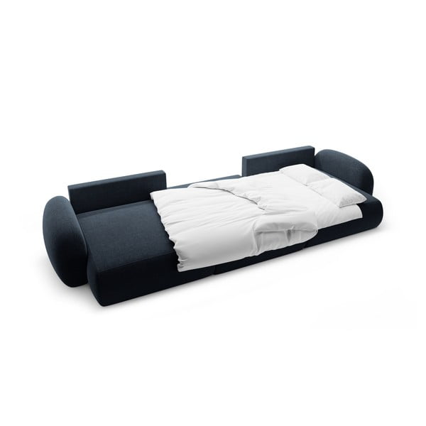 Тъмносин шенилов сгъваем/с място за съхранение ъглов диван (U форма) Tonale – Cosmopolitan Design-image-3