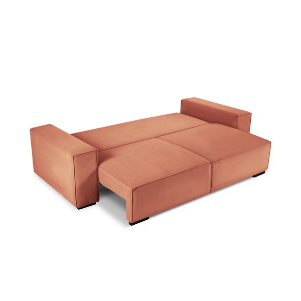 Розов велурен разтегателен диван Azalea - Mazzini Sofas-image-3