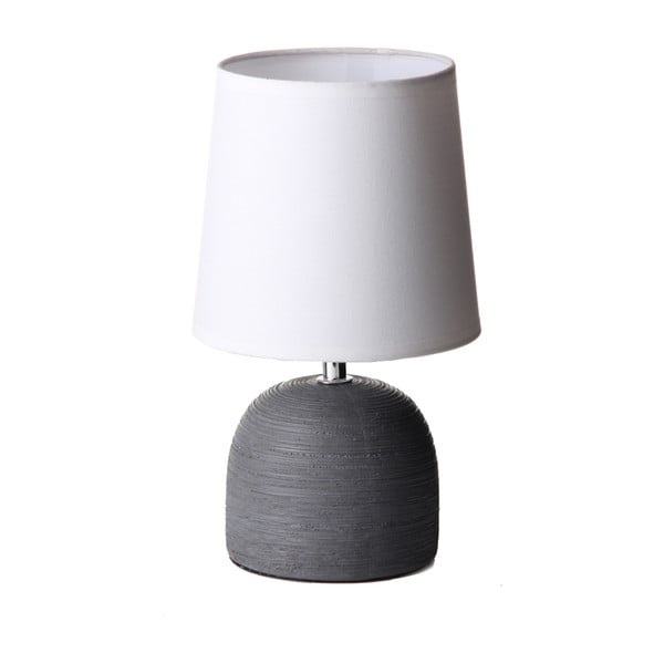 Сива керамична настолна лампа с текстилен абажур (височина 27,5 cm) - Casa Selección