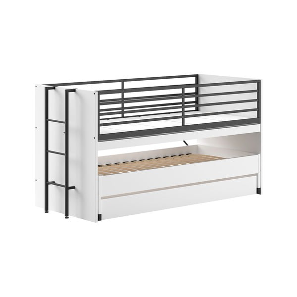 Бяло двуетажно разтегателно детско легло с включена подматрачна рамка 90x200 cm Sam – Vipack-image-2