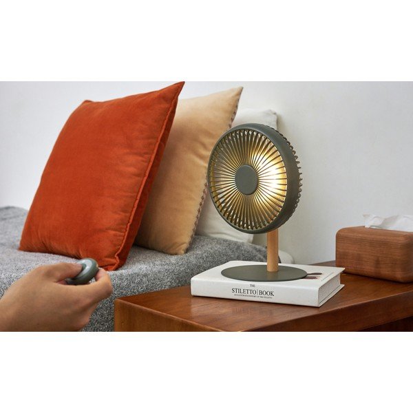 Зелена настолна лампа с вентилатор с дистанционно управление (височина 26 см) Beyond - Gingko-image-1