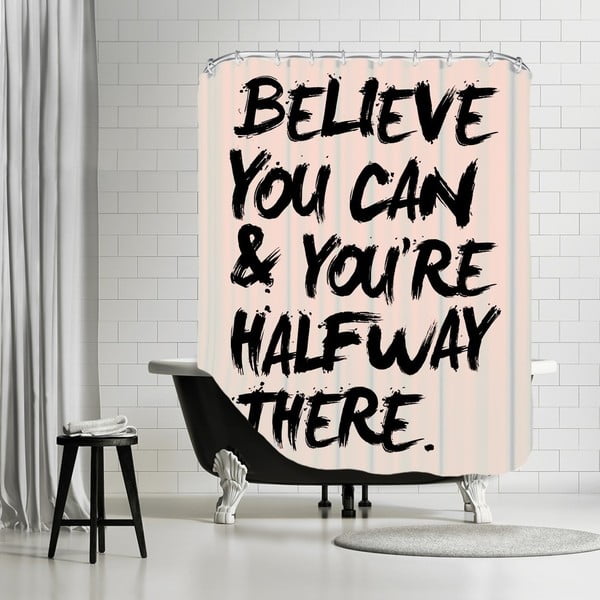 Koupelnový závěs Believe You Can, 180x180 cm