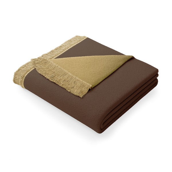 Тъмнокафяво одеяло със смес от памук , 150 x 200 cm Franse - AmeliaHome