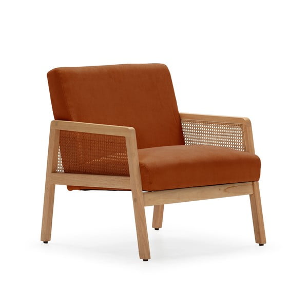 Велурено кресло в цвят тухла Debra - Marckeric