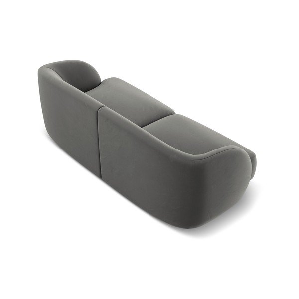 Сив кадифен диван 184 cm Miley - Micadoni Home-image-3