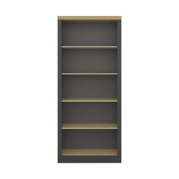 Сив шкаф за книги от бор 82x189 cm Nola - Tvilum