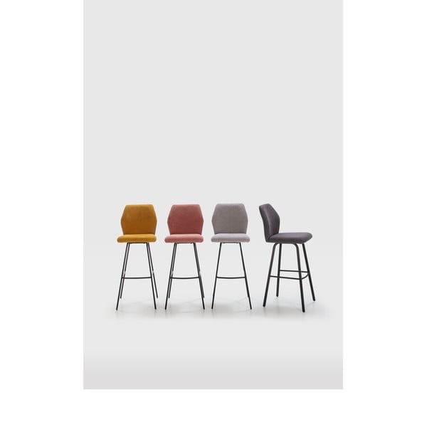 Бар столове в цвят горчица в комплект от 2 броя 75 см Pol - Marckeric-image-1