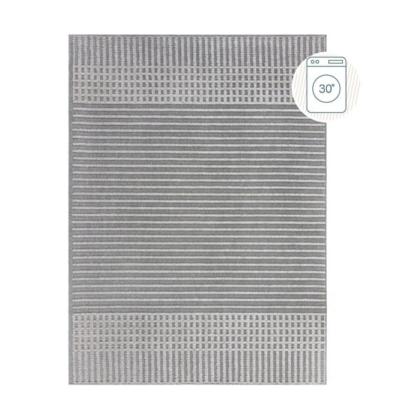Сив килим от шенил подходящ за пране 120x160 cm Elton – Flair Rugs