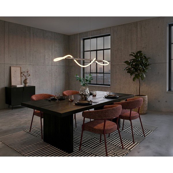 Метално LED затъмняващо се висящо осветително тяло в сребрист цвят Argos – Reality-image-1