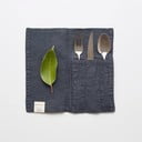 Комплект от 2 тъмносиви ленени джоба за прибори за хранене - Linen Tales