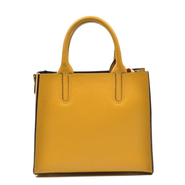 Жълта кожена чанта Mangotti Erica - Mangotti Bags