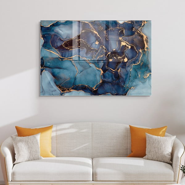 Картина върху стъкло 100x70 cm Dark Marble - Wallity-image-2