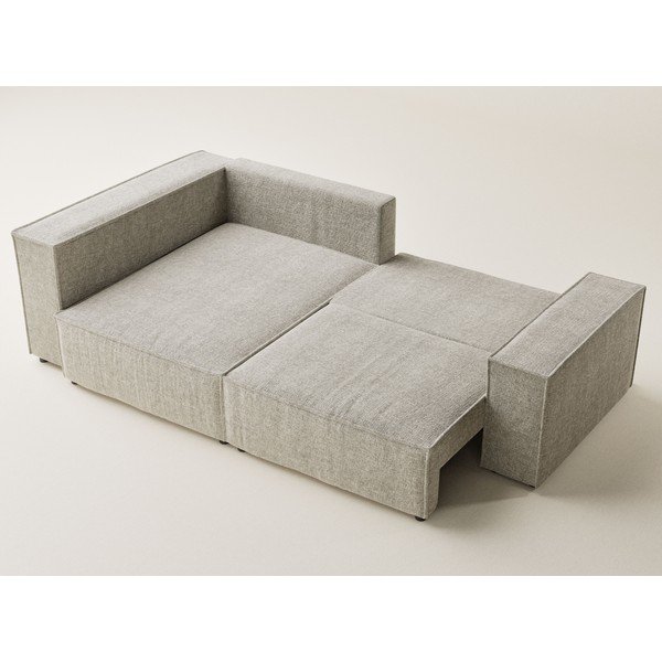 Бежов шенилов сгъваем/с място за съхранение ъглов диван (ляв ъгъл/L форма) Tonga – Maison de Rêve-image-3