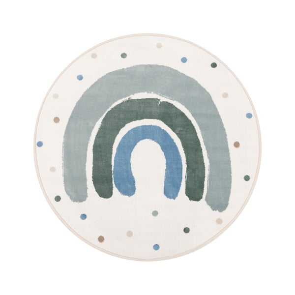 Детски килим в цвят слонова кост и зелено ø120 cm Joyful Mint – FD